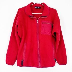 Patagonia Vintage 90s Full Zip Fleece Jacket Red Men’s Medium USA